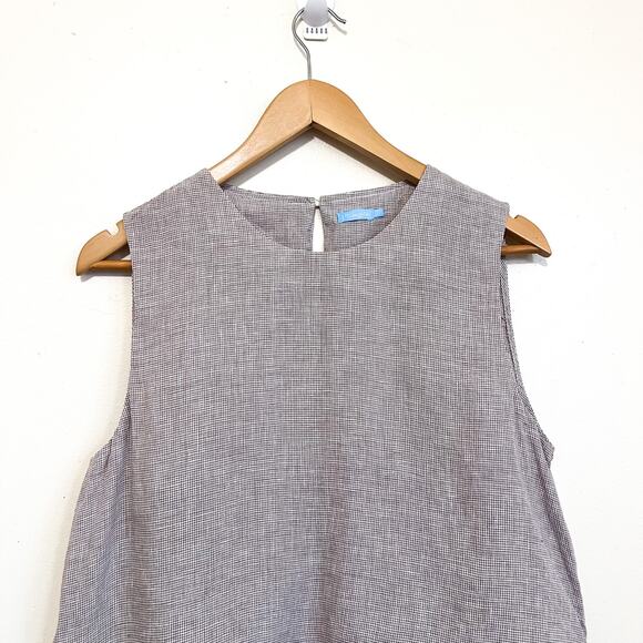 J McLaughlin 100% Linen Women Shirt Large Brown Boxy Boho Artsy Lagenlook Resort - Picture 3 of 8